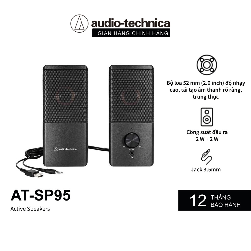 Bộ Loa Máy Tính Laptop Audio Technica AT-SP95 Active Speakers – Hàng Chính Hãng