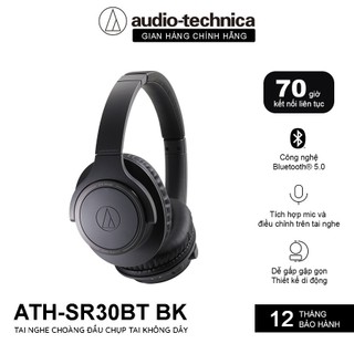 Tai Nghe Bluetooth Chụp Tai Overear Audio Technica ATH-SR30BT Thời Lượng Pin 70H - Hàng Chính Hãng