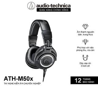 Tai Nghe Chụp Tai Overear Audio Technica ATH-M50x Professional Hifi - Hàng Chính Hãng