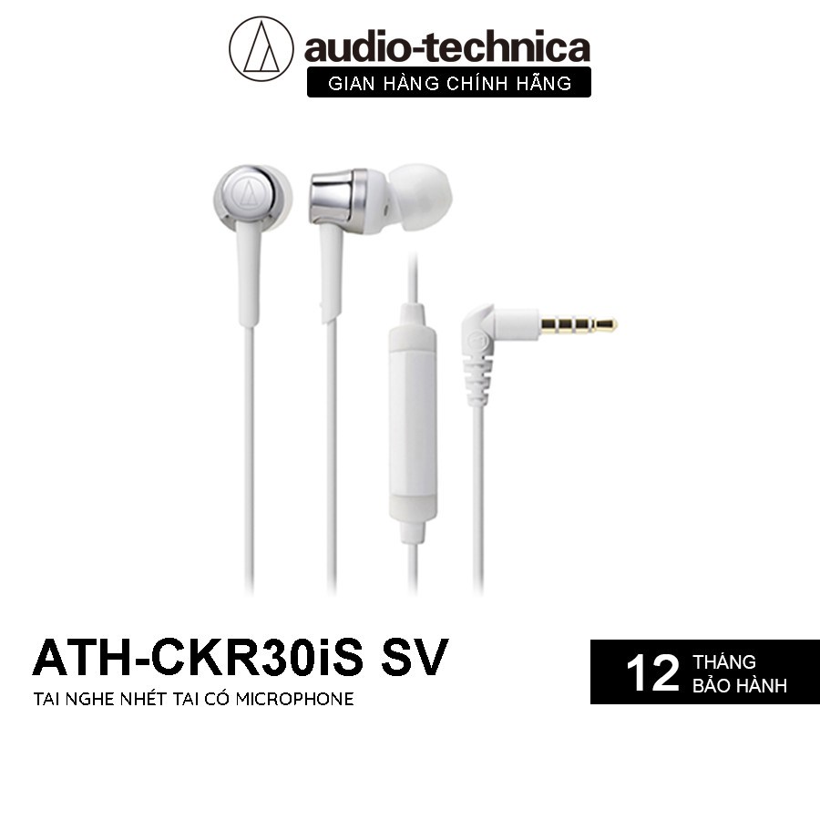 Tai Nghe Có Dây Nhét Tai Audio Technica Chuyên Nghiệp Có Mic ATH-CKR30iS - Hàng Chính Hãng