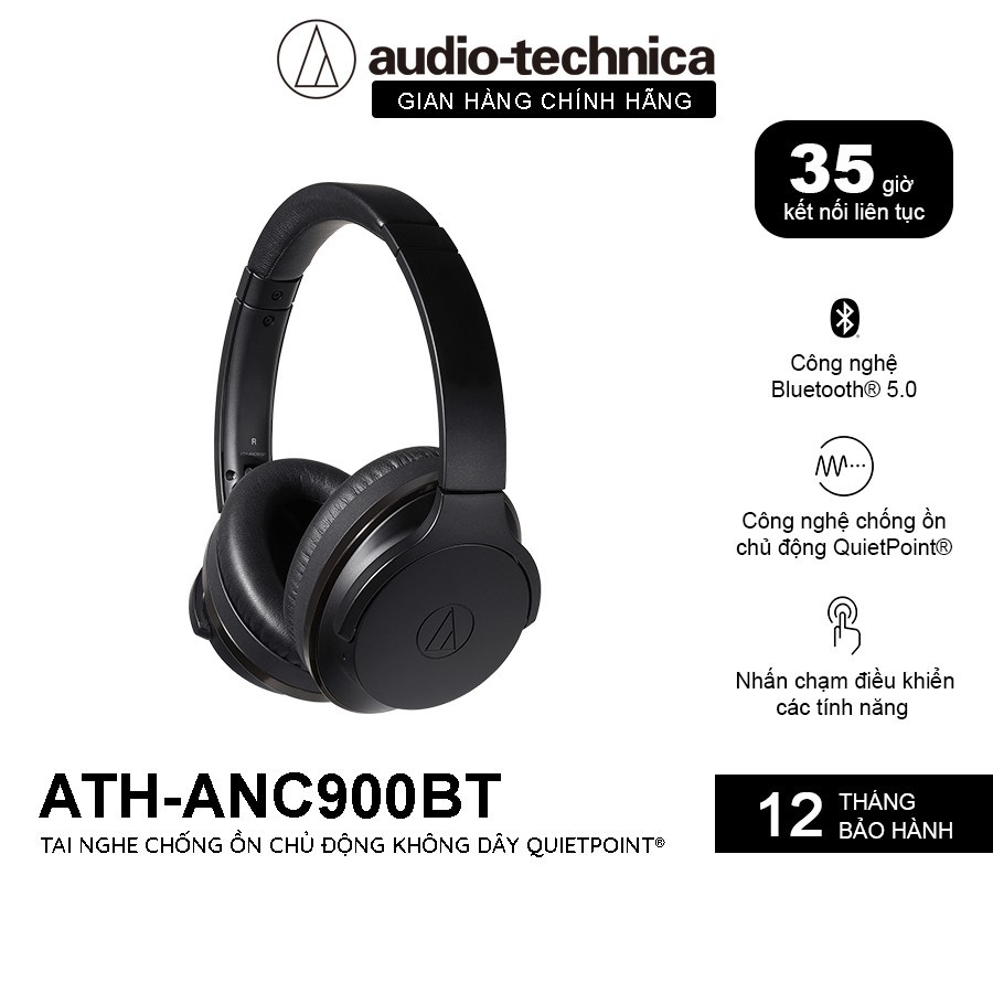 Tai Nghe Bluetooth Chụp Tai Overear Chống Ồn Chủ Động Audio Technica ATH-ANC900BT - Hàng Chính Hãng