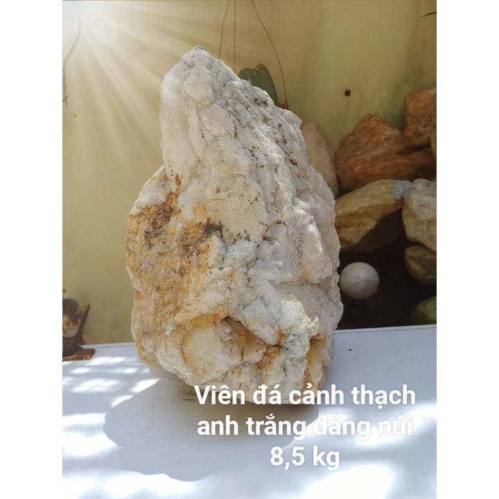 Viên Đá Thach Anh Trắng Thô, Dáng Núi Đá Mang Năng Lương - Đá Phong Thủy Dùng Sưu Tầm Trang Trí Tiểu Cảnh
