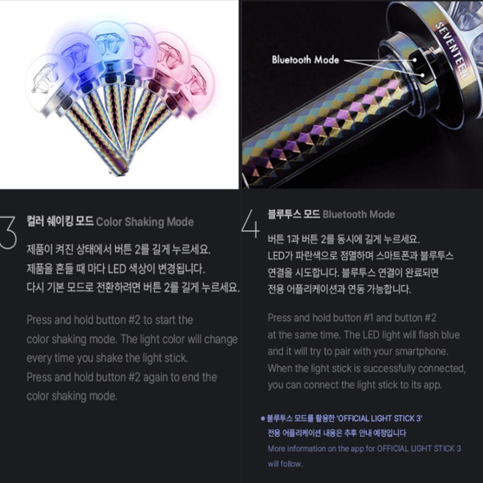 SEVENTEEN Official Lightstick Ver 3 Caratbong Ver 3 Color Shaking