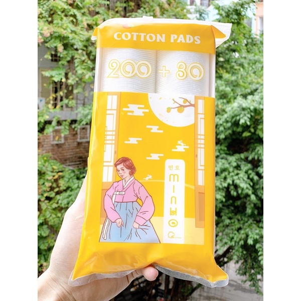 Bông tẩy trang Minho 150 - 230 miếng Cotton Tự Nhiên