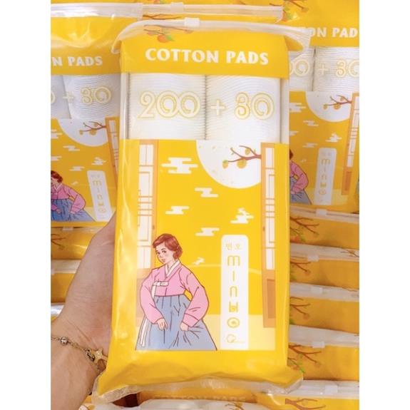 Bông tẩy trang Minho 150 - 230 miếng Cotton Tự Nhiên