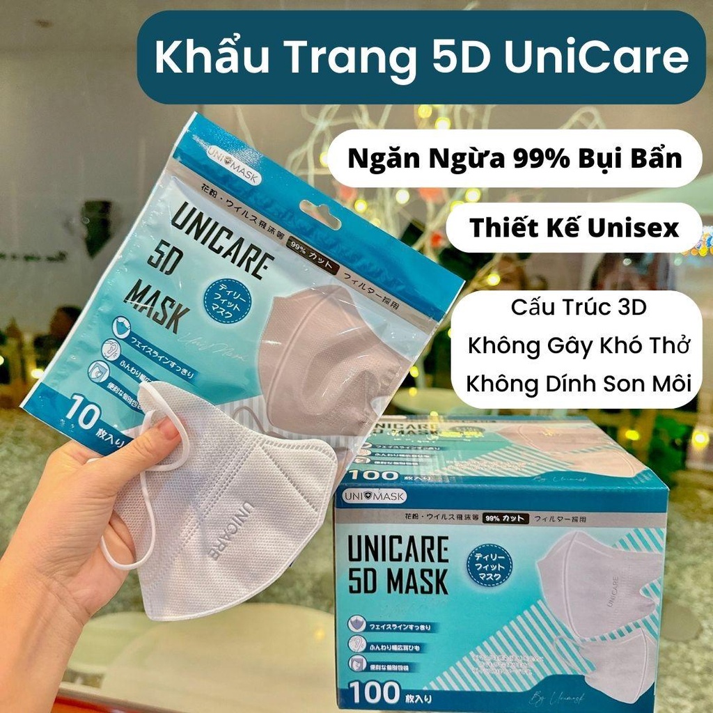 Khẩu trang 5D Unicare quai thun