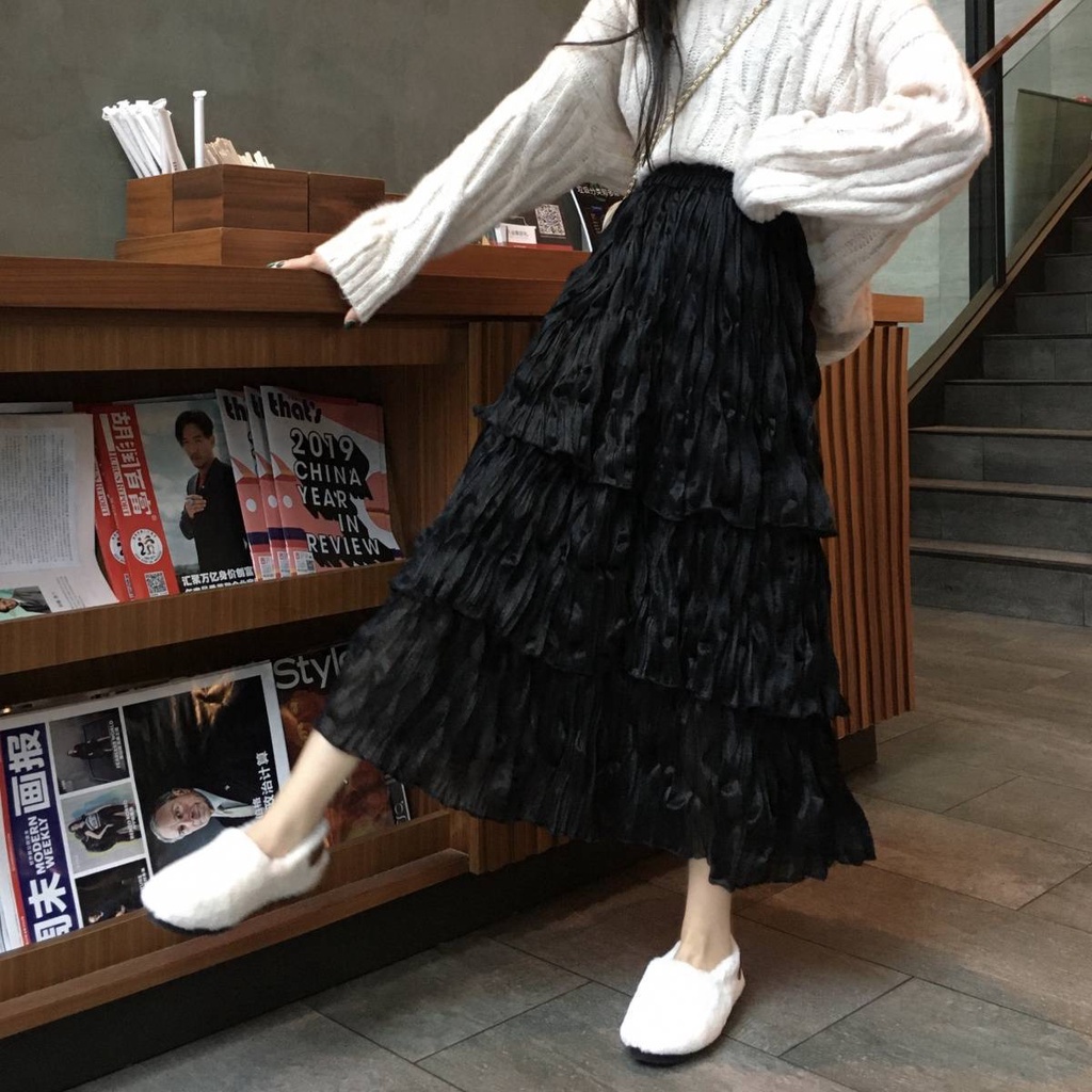 Jiashucheng Chân Váy Voan Tầng Dáng Dài Vừa Thời Trang Xuân Hè 2023 Phong Cách Mới Hàn Quốc Dễ Phối Đồ Cho Nữ