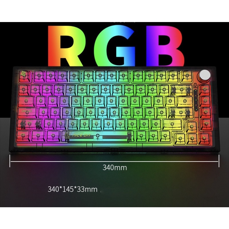 KIT Bàn Phím Cơ Dk75, 3 Mode Kết Nối, Led RGB, Gasketmount