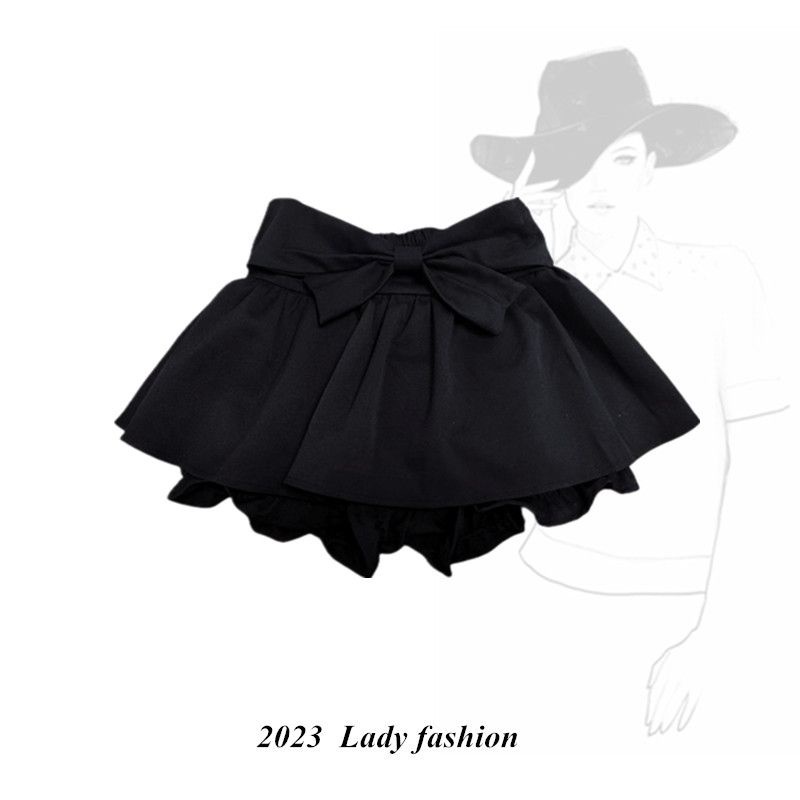 Hàng Có Sẵn!Áo Hở Vai Tay Dài Lệch Tà Màu Xám Đính Nơ Hakama Giả Hai Mảnh Thời Trang Mùa Hè Mới Dành Cho Bạn Gái