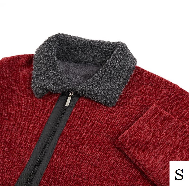 Áo Khoác Cardigan Len Dệt Kim Lót Lông Cừu Dày Phối Màu Phong Cách Thời Trang Mới Năm 2021