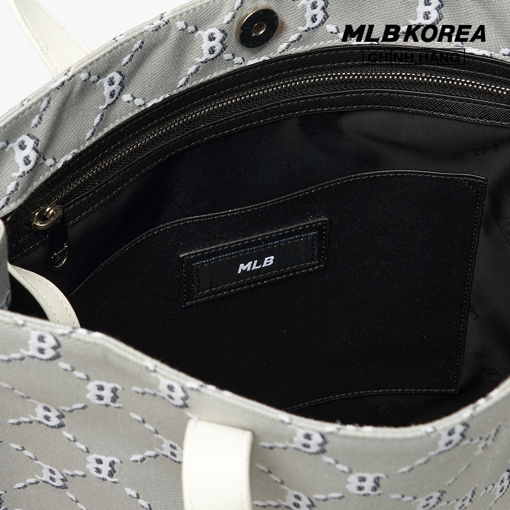MLB - Túi tote chữ nhật Monogram Diamond Jacquard 3AORM012N-43GRS