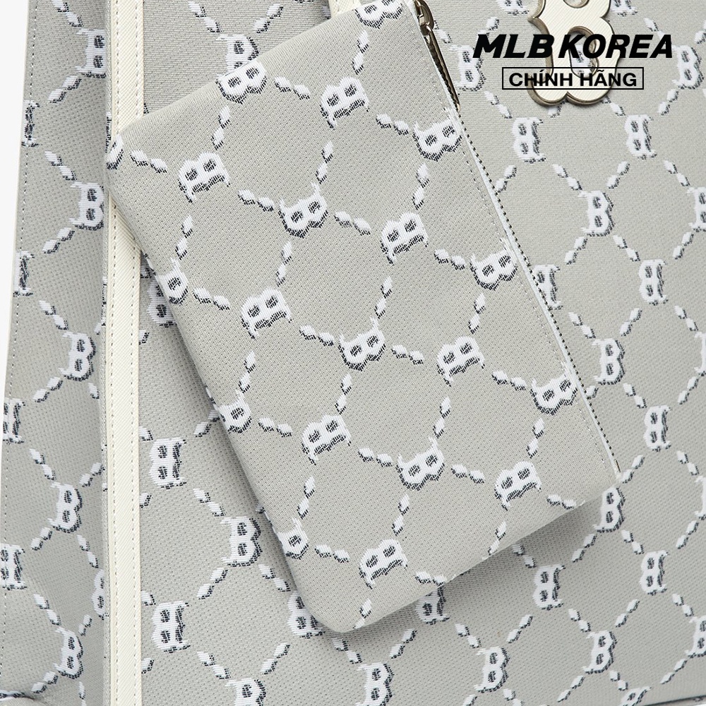 MLB - Túi tote chữ nhật Monogram Diamond Jacquard 3AORM012N-43GRS