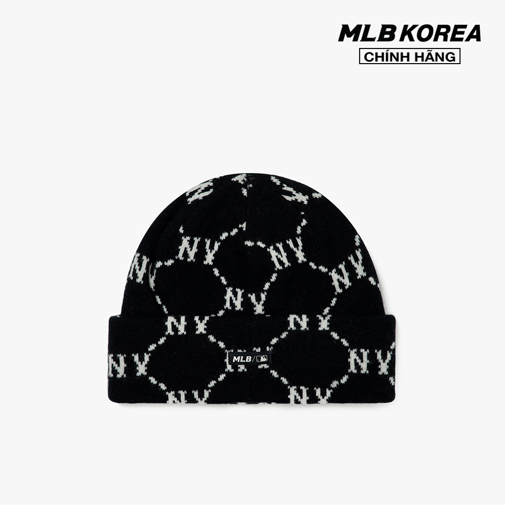 MLB - Nón len thêu logo Dia Monogram Beanie 3ABNMM126-50BKS