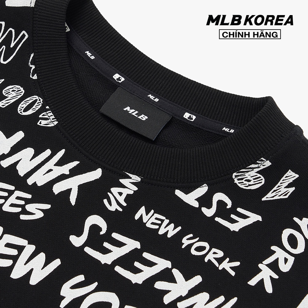 MLB - Áo sweatshirt tay dài cổ tròn Grafitti Allover Mega Overfit 3AMTZ0124-50BKS