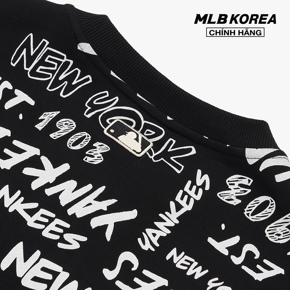MLB - Áo sweatshirt tay dài cổ tròn Grafitti Allover Mega Overfit 3AMTZ0124-50BKS