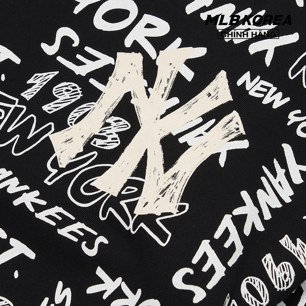 MLB - Áo sweatshirt tay dài cổ tròn Grafitti Allover Mega Overfit 3AMTZ0124-50BKS