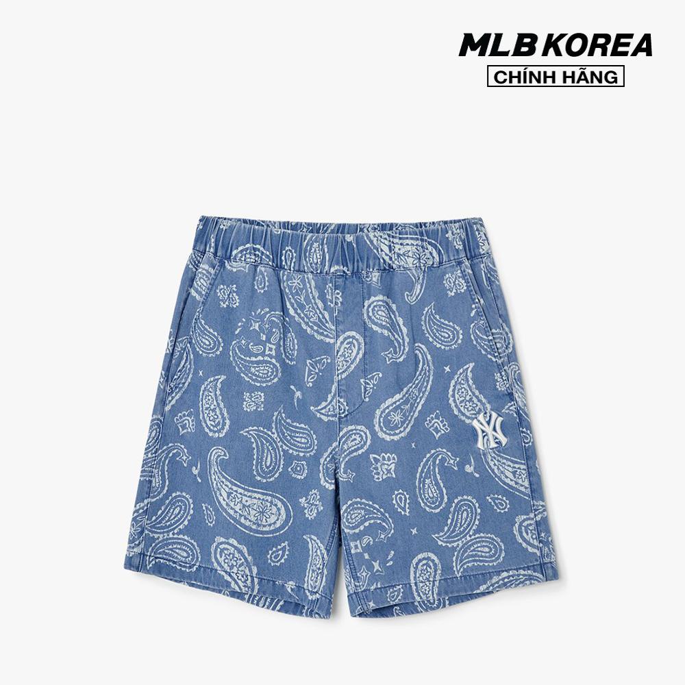 MLB - Quần shorts jeans nam lưng thun thời trang 3LDPI0133-50SBL