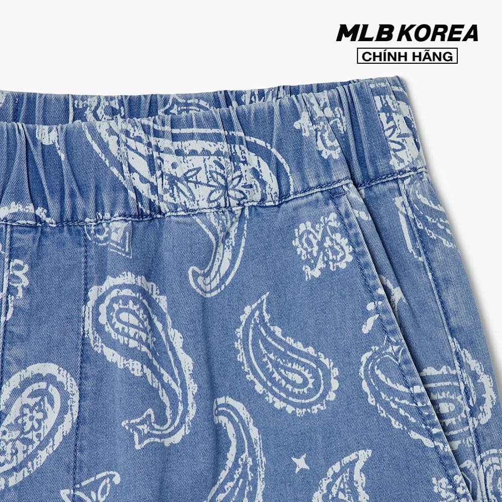 MLB - Quần shorts jeans nam lưng thun thời trang 3LDPI0133-50SBL