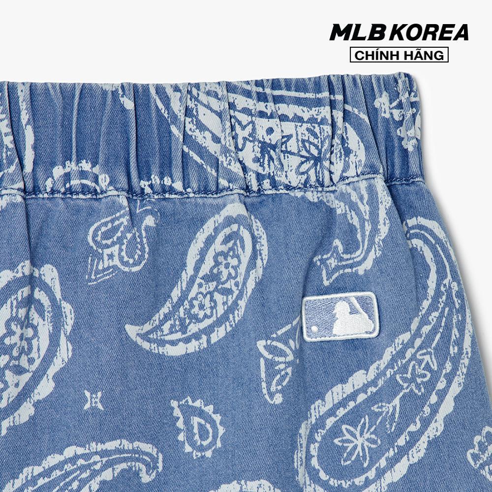 MLB - Quần shorts jeans nam lưng thun thời trang 3LDPI0133-50SBL