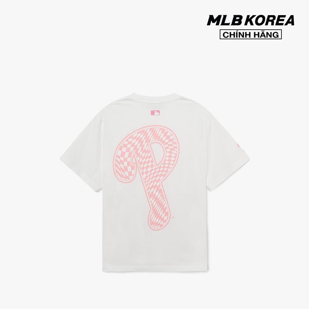 MLB - Áo thun unisex cổ tròn tay ngắn Checkerboard Clipping Logo Overfit 3ATSO0233-10WHS