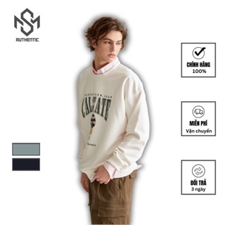 Áo sweater unisex form rộng Whoau chính hãng Hàn Quốc in hình gấu Steve dễ thương | WHMWD2221U