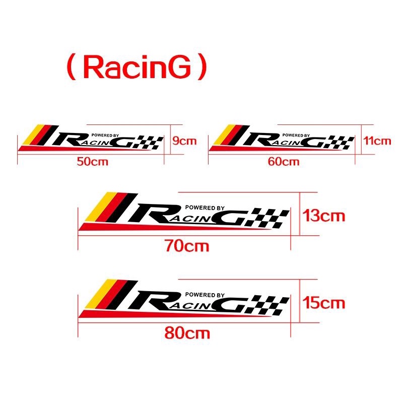 Tem decal dán sườn, cửa xe ô tô xe hơi phong cách thể thao racing