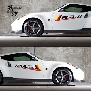 Tem decal dán sườn, cửa xe ô tô xe hơi phong cách thể thao racing