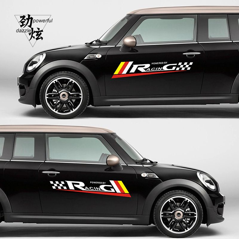 Tem decal dán sườn, cửa xe ô tô xe hơi phong cách thể thao racing