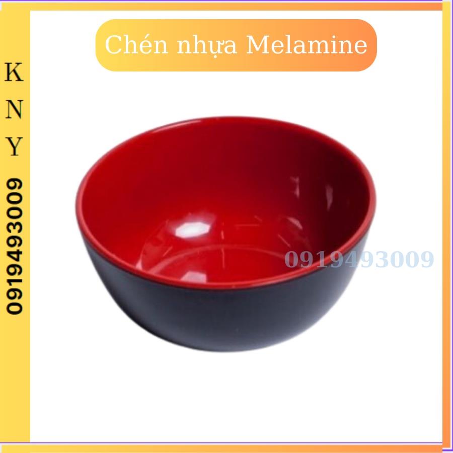 Chén Nhựa Melamine Hai Lớp Đỏ Đen FATACO CAO CẤP KNY