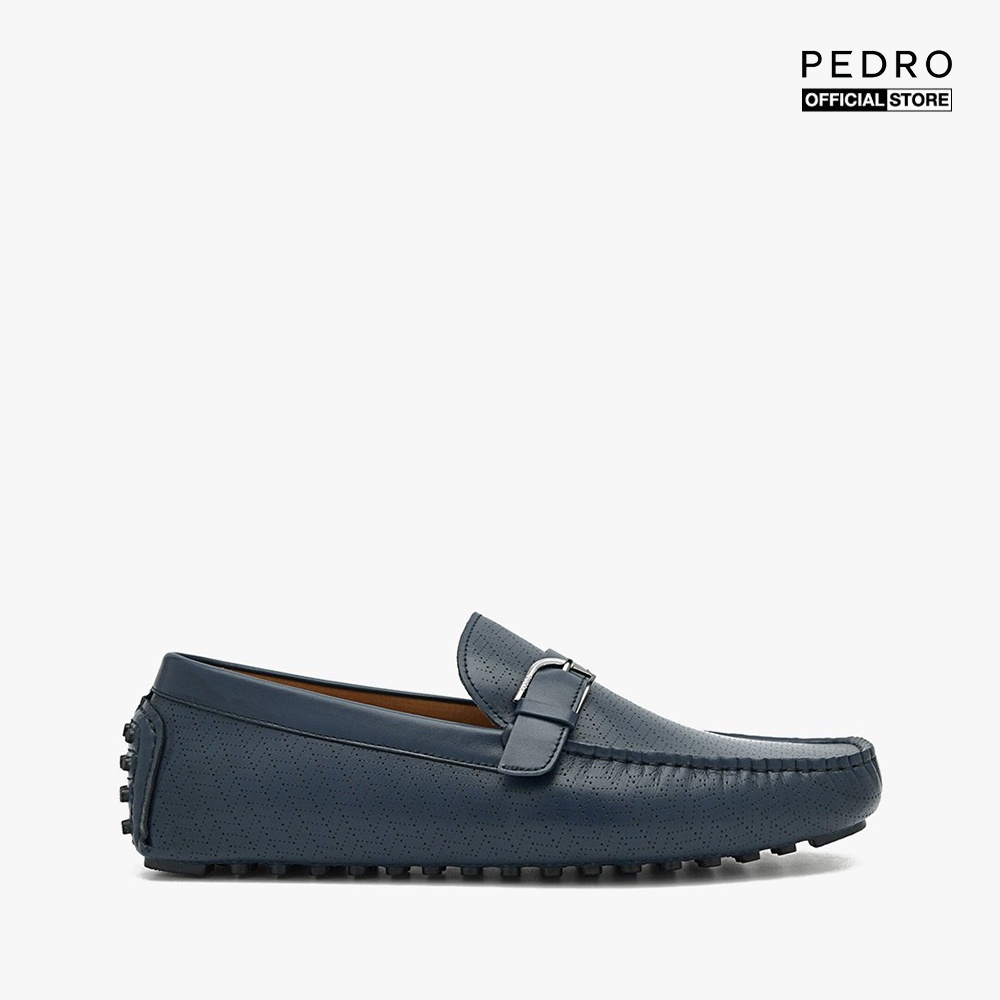 PEDRO - Giày lười nam mũi vuông hiện đại Leather Metal Bit PM1-65980274-10