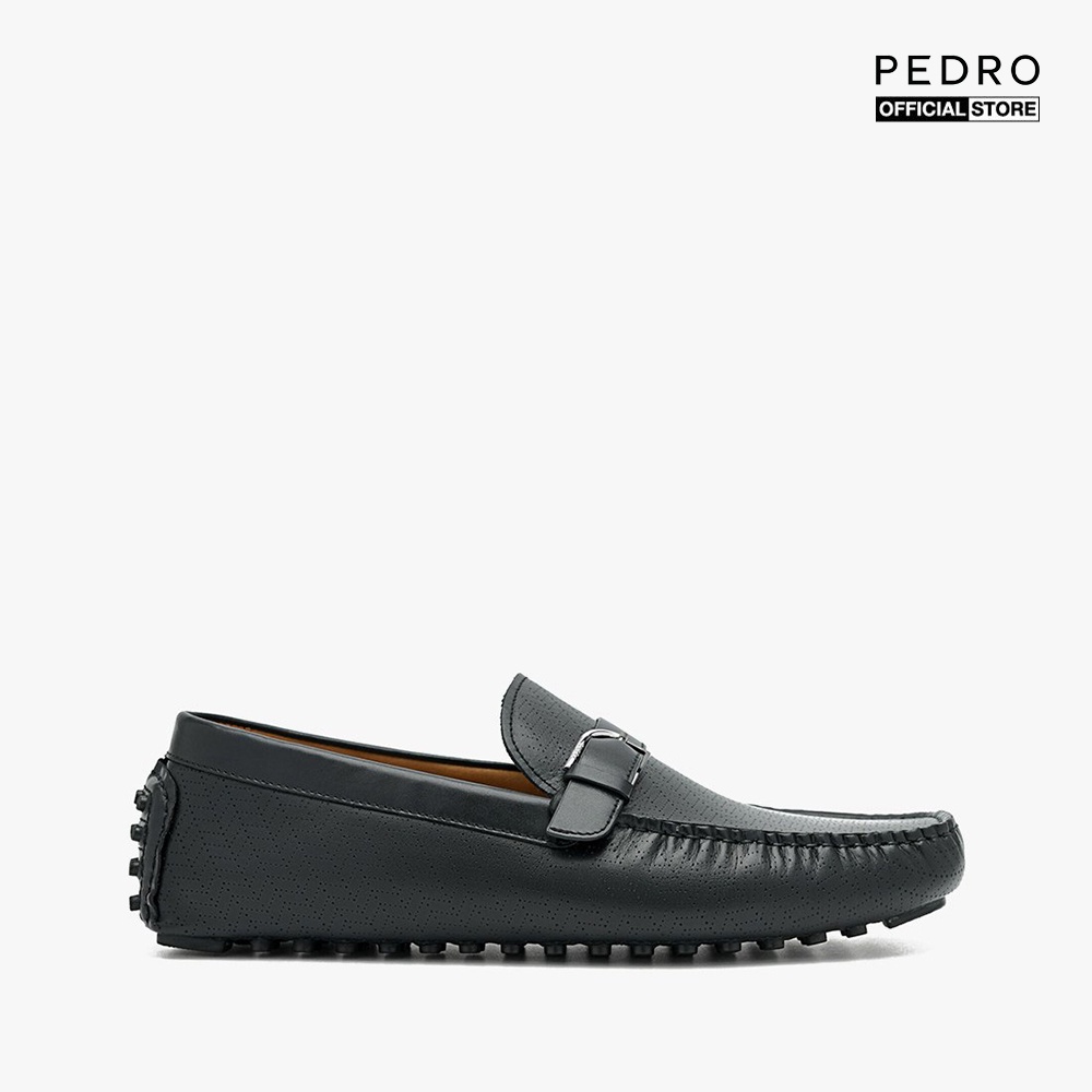 PEDRO - Giày lười nam mũi vuông hiện đại Leather Metal Bit PM1-65980274-01