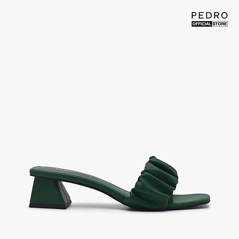 PEDRO - Giày mules cao gót nữ quai ngang hở mũi Ruched PW1-26480061-1-A8