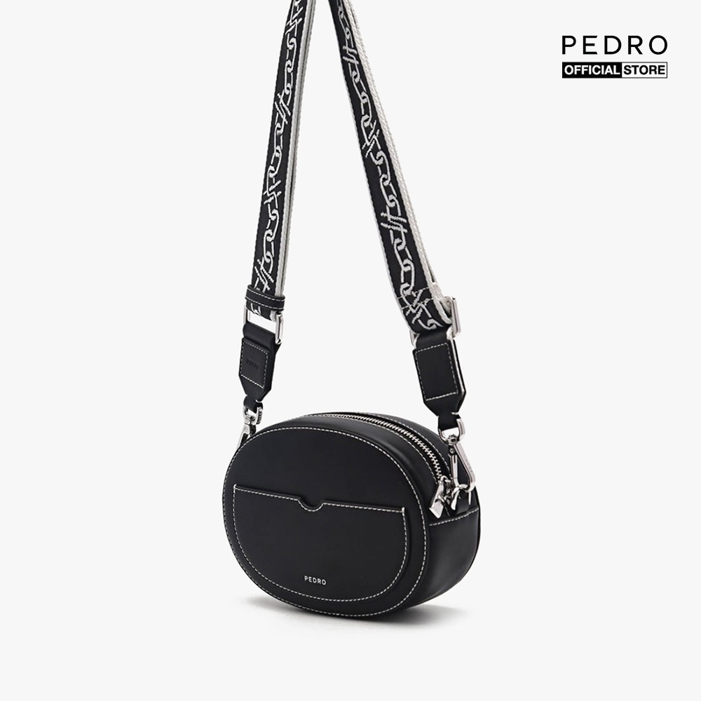 PEDRO - Túi đeo chéo nữ hình bầu dục phối zip hiện đại PW2-76610062-01