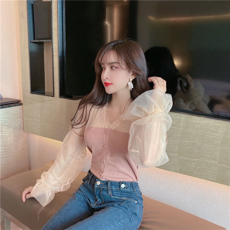 Jiashucheng Áo Dệt Kim Tay Phồng Ngắn Nhấn Eo Phong Cách Hoàng Gia Mùa Xuân Hợp Thời Trang Cho Nữ