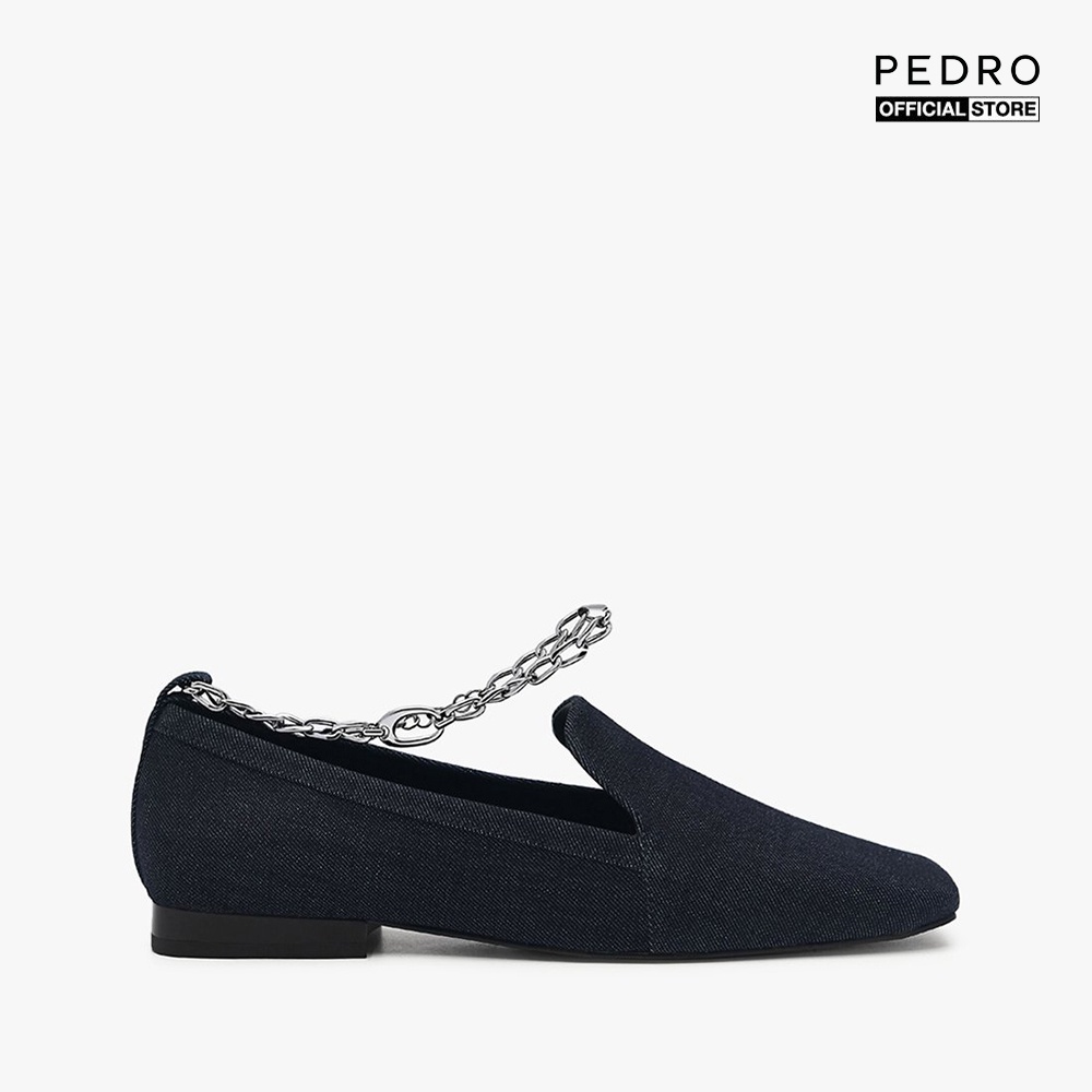PEDRO - Giày lười nữ đế thấp mũi vuông Chain Strap Leather PW1-66220027-2-10
