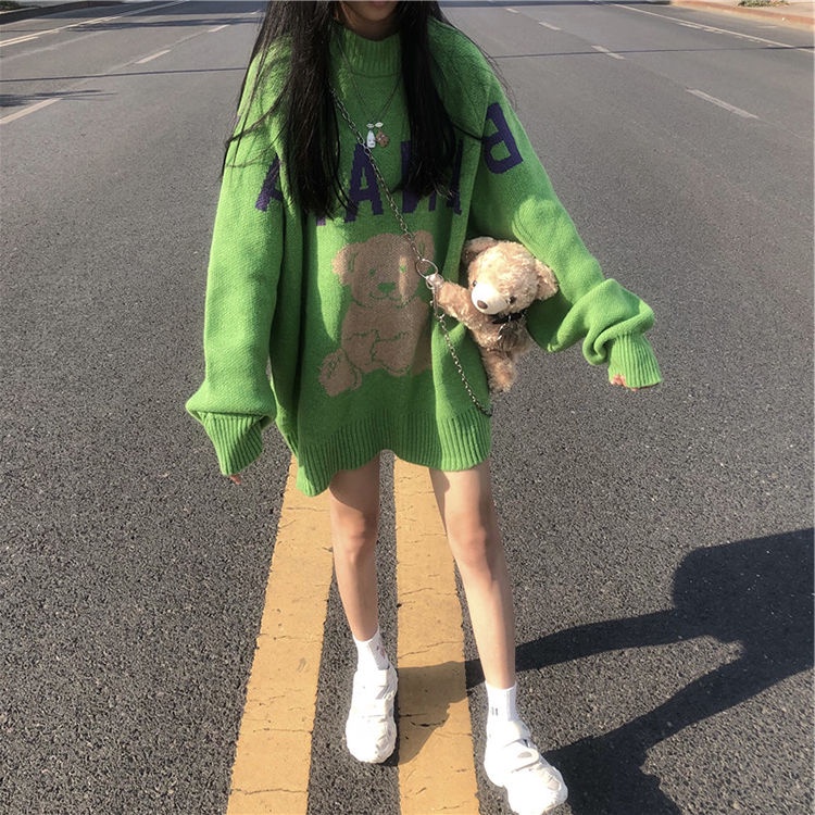 Jiashucheng Áo Sweater Cổ Tròn Dáng Rộng Phong Cách Harajuku Hàn Quốc Thời Trang Thu Đông Mới Cho Nữ