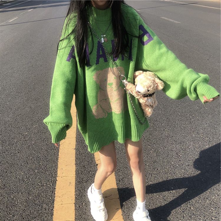 Jiashucheng Áo Sweater Cổ Tròn Dáng Rộng Phong Cách Harajuku Hàn Quốc Thời Trang Thu Đông Mới Cho Nữ