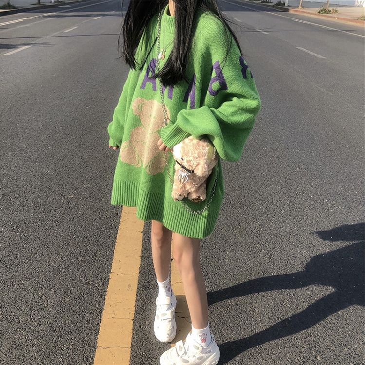 Jiashucheng Áo Sweater Cổ Tròn Dáng Rộng Phong Cách Harajuku Hàn Quốc Thời Trang Thu Đông Mới Cho Nữ