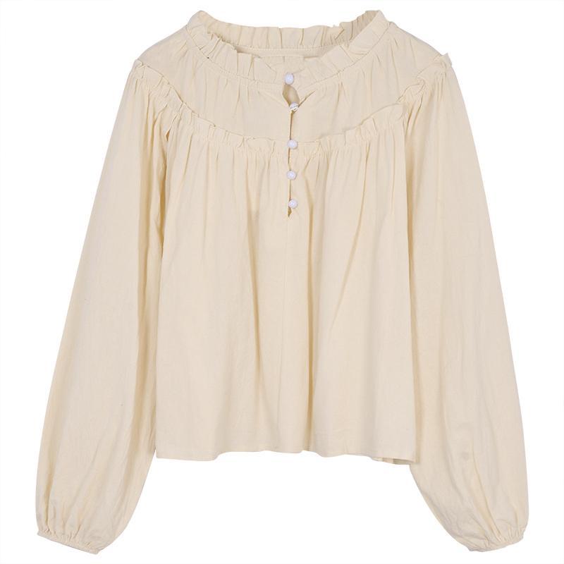 Jiashucheng Áo Sơ Mi Tay Dài Phồng Dáng Rộng Phong Cách Pháp Cổ Điển Thời Trang Xuân Hè 2023 Mới Cho Nữ