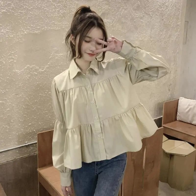 Jiashucheng Áo Sơ Mi Dài Tay Phong Cách Pháp Thời Trang Xuân Thu Mới Cho Nữ