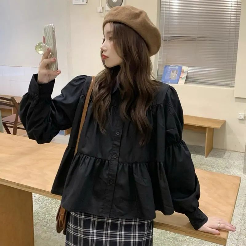 Jiashucheng Áo Sơ Mi Dài Tay Phong Cách Pháp Thời Trang Xuân Thu Mới Cho Nữ