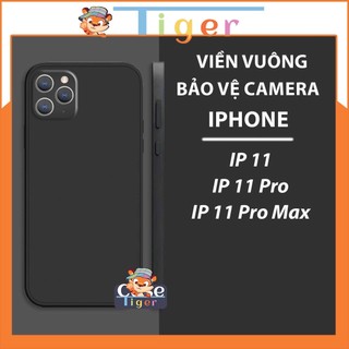 Ốp silicon cạnh vuông iPhone 11 11Pro 11Promax Max TPU dẻo bảo vệ camera, chống sốc