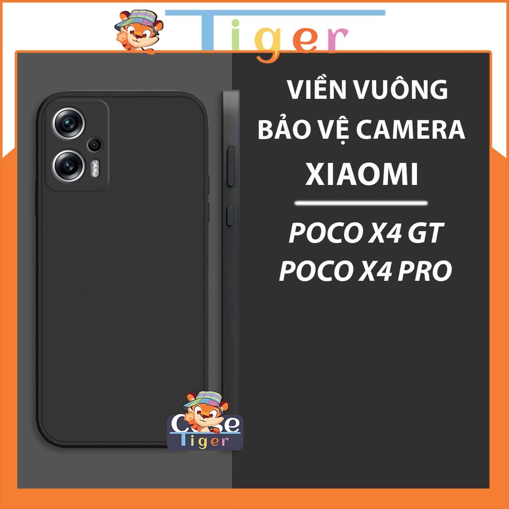 Ốp silicon cạnh vuông Xiaomi Poco X4 GT / X4 Pro TPU dẻo bảo vệ camera, chống sốc