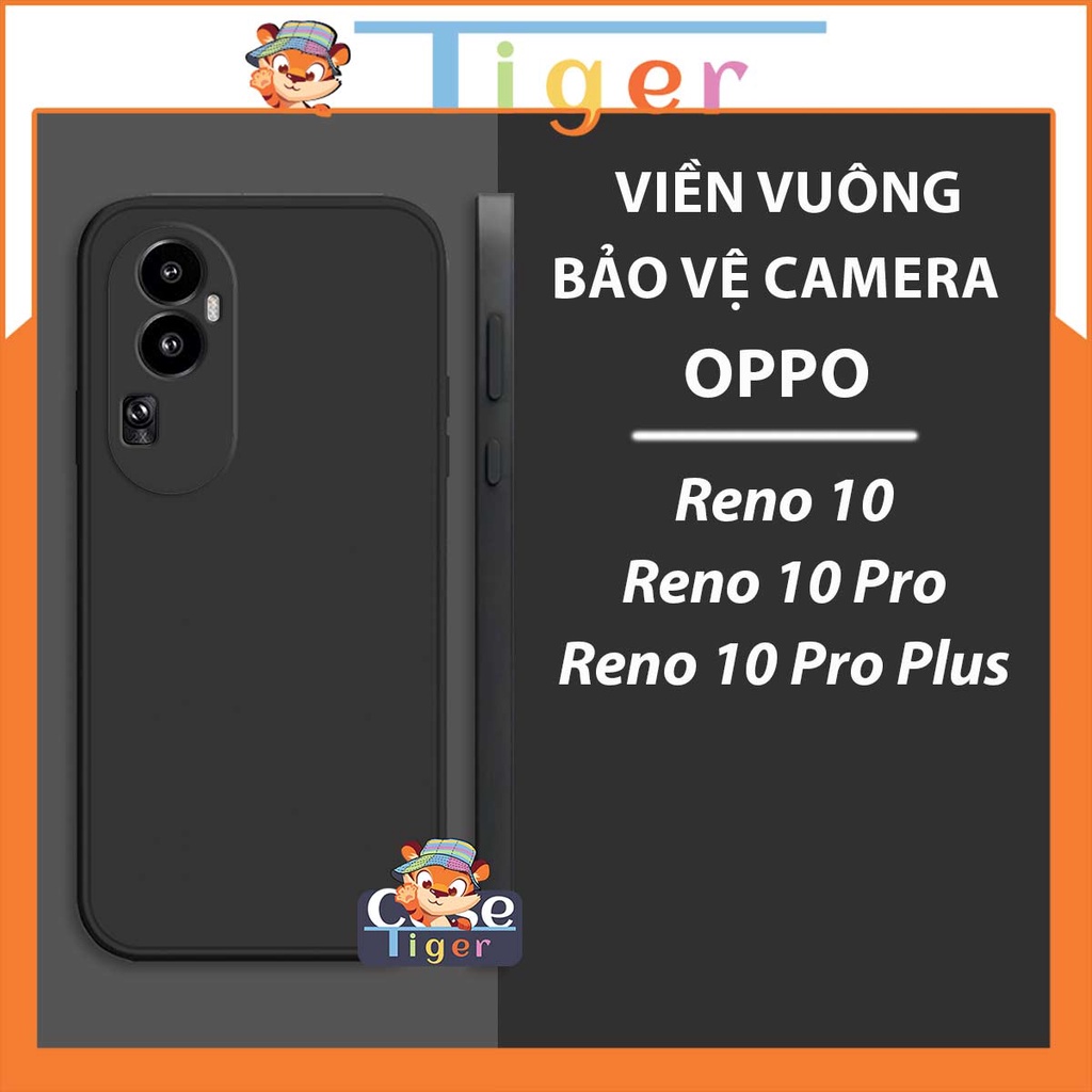 Ốp silicon cạnh vuông Oppo Reno 10 Pro Pro+ / Reno10 Pro Plus TPU dẻo bảo vệ camera, chống sốc
