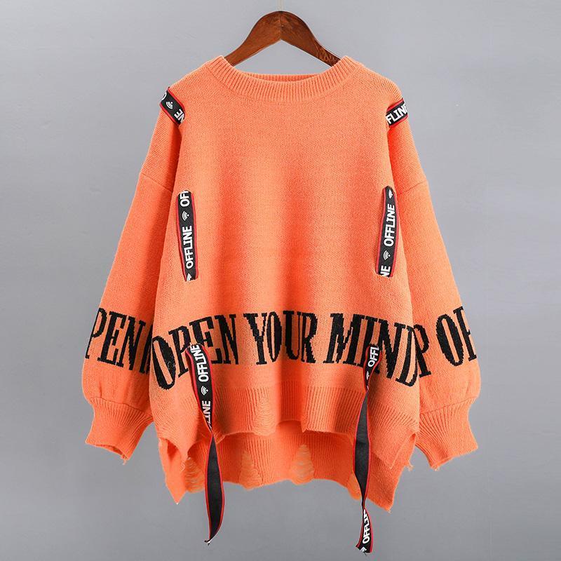 Jiashucheng Áo Sweater Dáng Rộng Phong Cách Thời Trang Thu Đông Hàn Quốc Cho Nữ