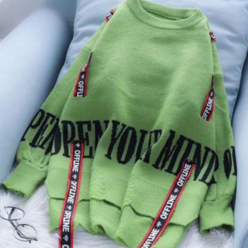 Jiashucheng Áo Sweater Dáng Rộng Phong Cách Thời Trang Thu Đông Hàn Quốc Cho Nữ