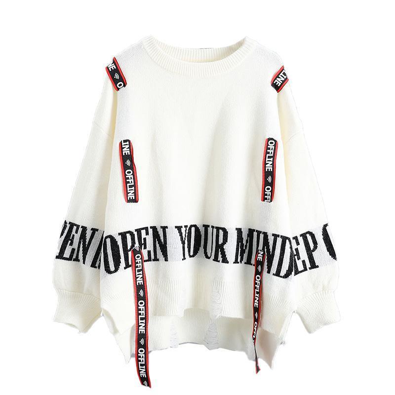 Jiashucheng Áo Sweater Dáng Rộng Phong Cách Thời Trang Thu Đông Hàn Quốc Cho Nữ