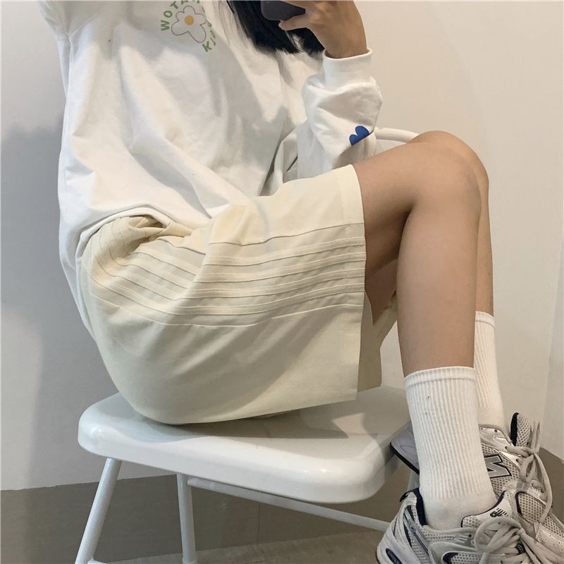 Jiashucheng Quần Short Lưng Cao Dáng Rộng Phong Cách Đường Phố Thời Trang Mùa Hè Mới Cho Nữ