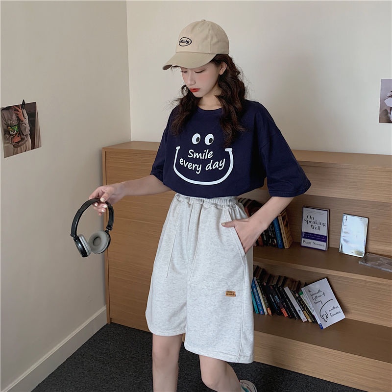 Jiashucheng Quần Short Thể Thao Cotton Dáng Rộng Phong Cách Hàn Quốc Thời Trang Mùa Hè Hàng Mới Dành Cho Bạn Nữ