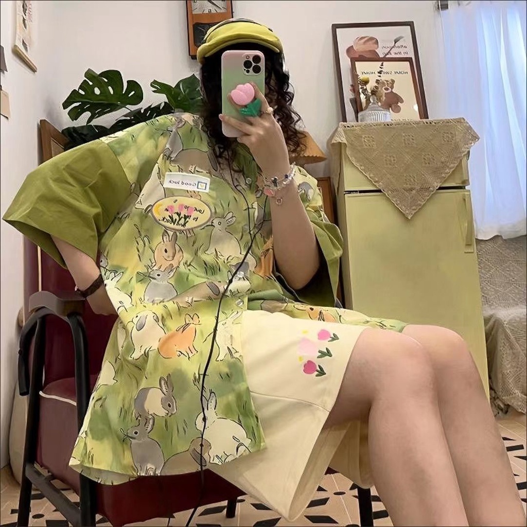 Jiashucheng Quần Short Thể Thao Dáng Rộng Dài Qua Gối Phong Cách Hàn Quốc Thời Trang Mùa Hè Cho Nữ